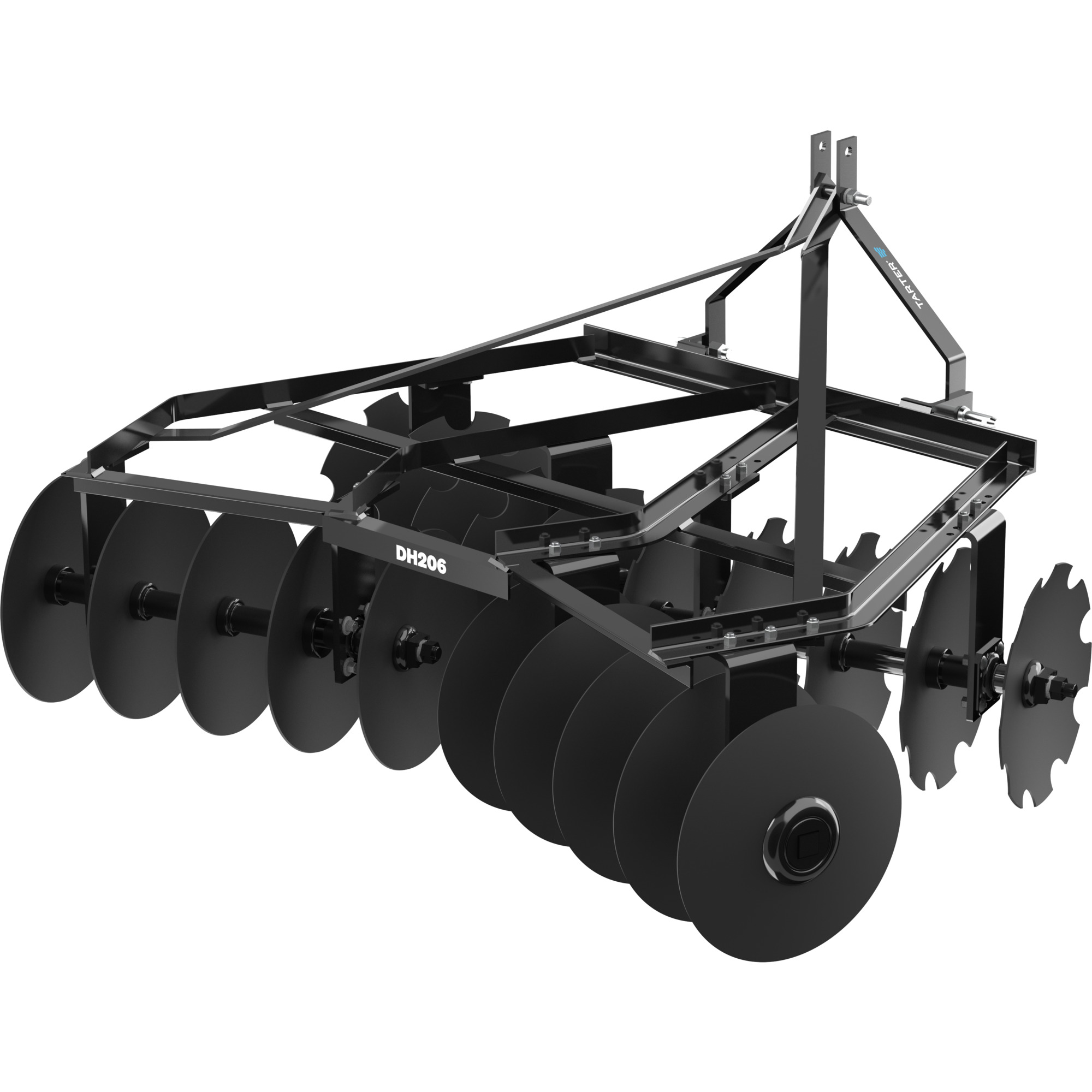 Tarter 200 Series Disc Harrow - 6ft. Working Width, 18in. Notched and Smooth Blades, Category 1, Model# DH206BL